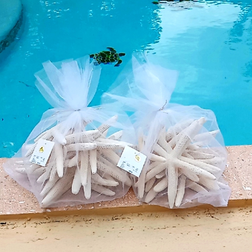 White Starfish Decor Set of 2 (12). Perfect for any Beach Themed Settings. NWT.